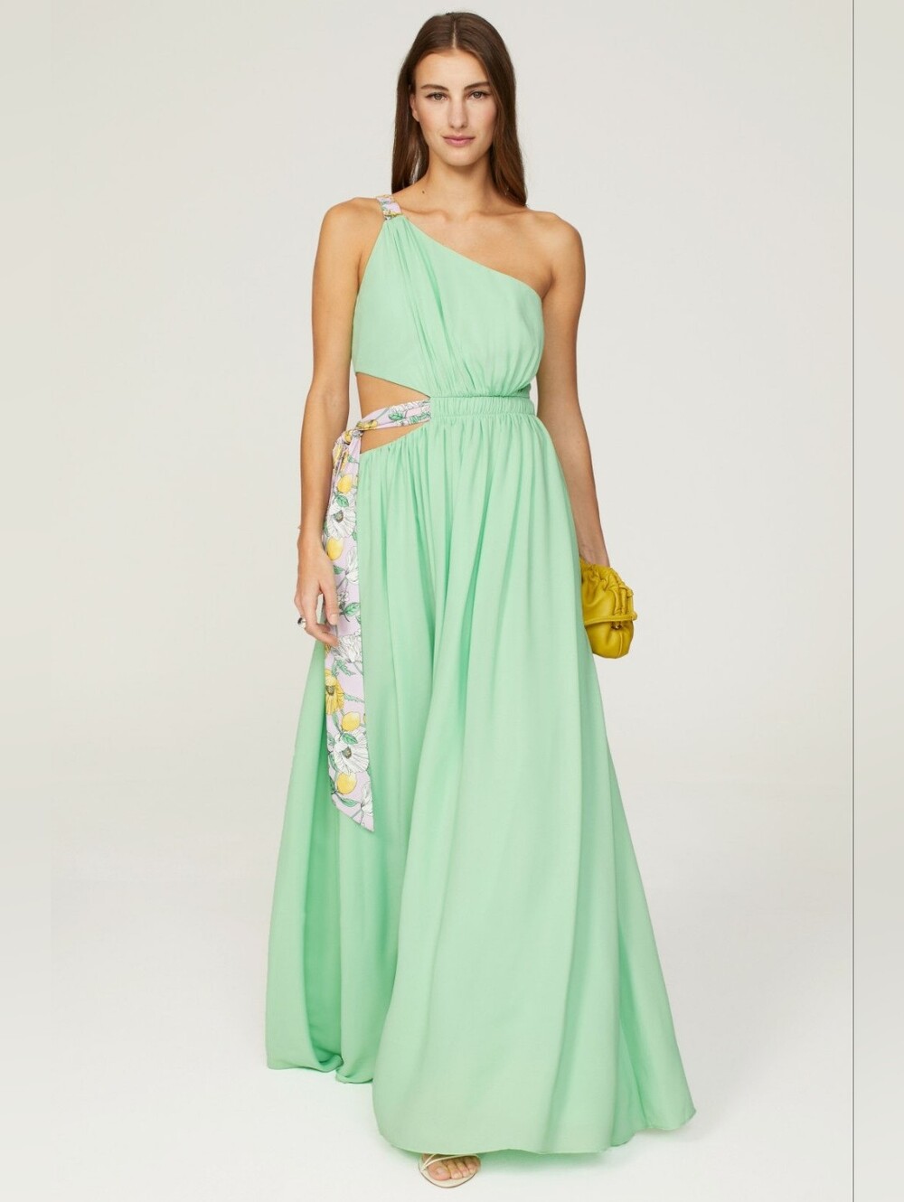 Amur One Shoulder Mint Zela Dress Maxi